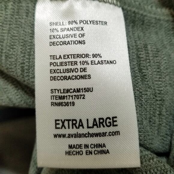 Avalanche Men's Green Quarter Zip Top Pullover Long Sleeve Size Extra Large - Picture 6 of 7